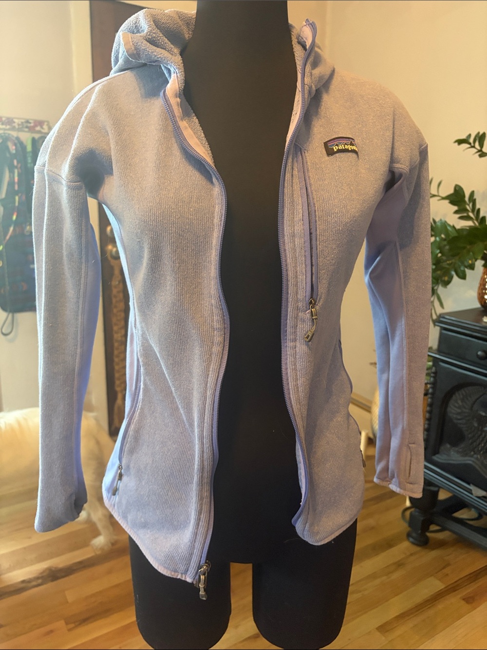 Patagonia Lavender Full-Zip Hooded Fleece Jacket